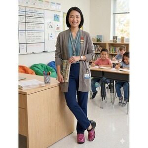 ABEO 8.B.I.O.system Ellie Professional Clogs Pink Chevron Orthotic Nursing Shoes